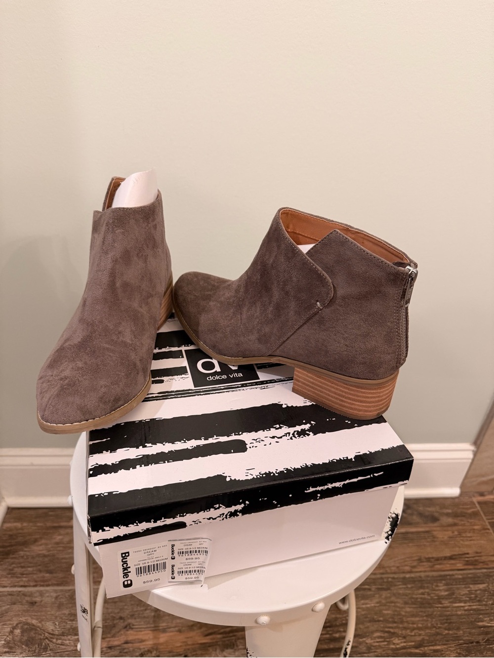 DV by Dolce Vita Dreamy Gray Suede Ankle Booties